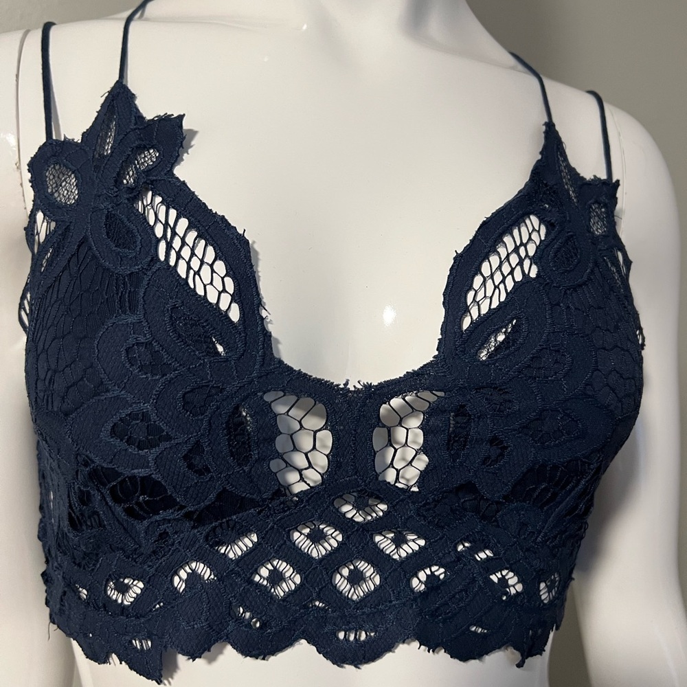 Free people Elegant Lace Bralette in Navy